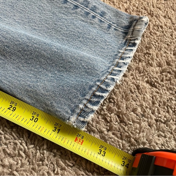 Levi's 501xx Jeans Size 32x36 Distressed Blue Denim Button Fly Light Wash USA - Picture 14 of 16